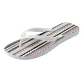 Tongs Rayures Abstraites Rose et Gris (Incliné)