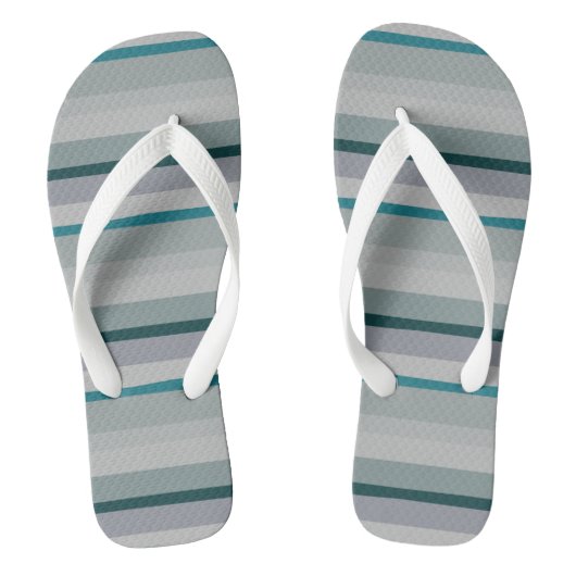 Tongs Rayures Abstraites Vertes et Turquoise (Semelle)