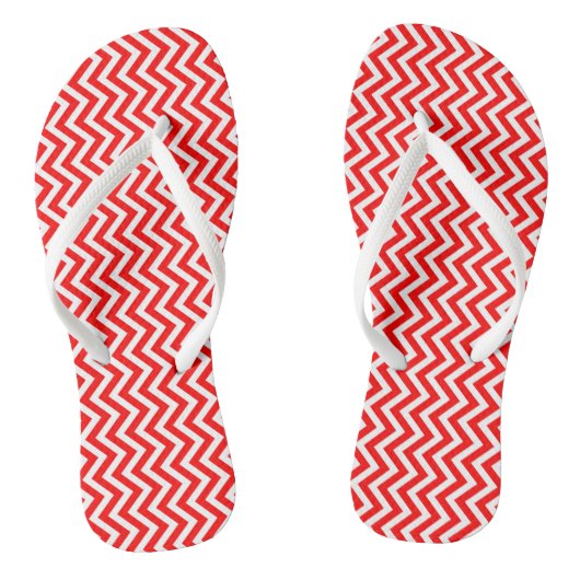 Tongs Rayures Chevron Verticales Rouges et Blanches de P (Semelle)