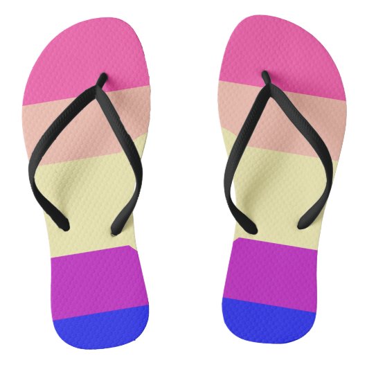 Tongs Rayures Colorées Vives-Été- (Semelle)
