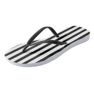 Tongs Rayures noires et blanches