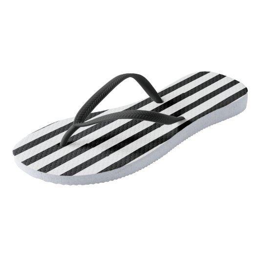 Tongs Rayures noires et blanches (Incliné)