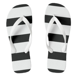Tongs Rayures noires et blanches