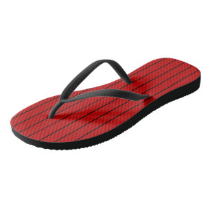 Tongs Rayures noires et rouges