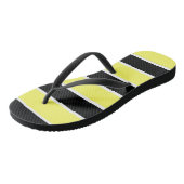 Tongs Rayures noires, jaunes et blanches (Incliné)