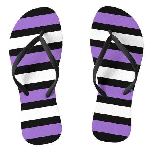 Tongs Rayures noires, violettes et blanches (Semelle)
