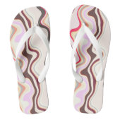 Tongs Rayures ondulées rose et gris (Semelle)