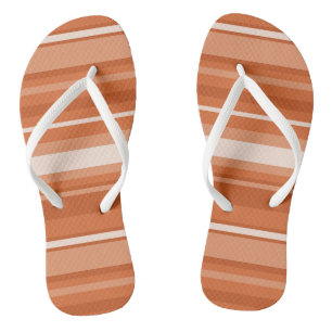 Tongs Rayures orange monogramme