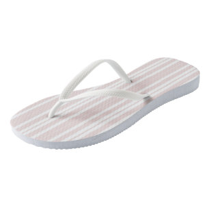 Tongs rayures roses et blanches