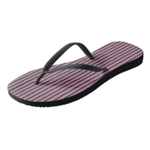 Tongs Rayures roses et violettes