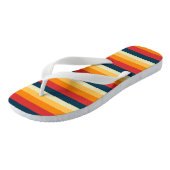 Tongs rayures rouges, bleues, orange et jaunes (Incliné)