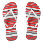 Tongs rayures rouges noires blanches et grises (Semelle)