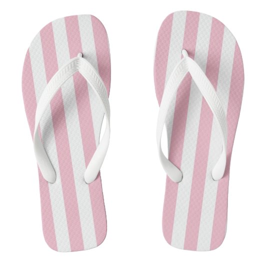 Tongs Rayures verticales roses et blanches (Semelle)