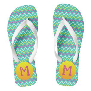 Tongs Rayures Zig Zag Colorées