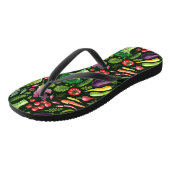 Tongs Récolte de légumes et d'herbes sur le noir (Incliné)