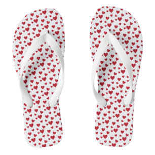 Tongs Red Hearts Motif Valentine's Day Flip Flop pour en