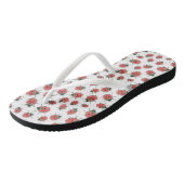 Tongs Red Ladybugs, motif aquarelle (Incliné)