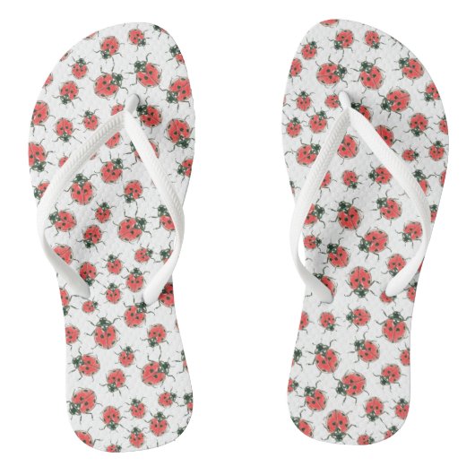 Tongs Red Ladybugs, motif aquarelle (Semelle)