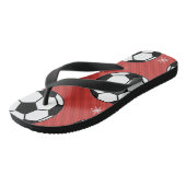 Tongs Red Soccer Noël Festive Stried Ball & Snow (Incliné)