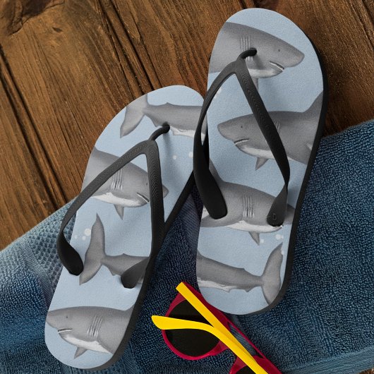 Tongs Requins d'été bleus motif cool