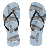 Tongs Requins d'été bleus motif cool (Semelle)