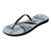 Tongs Requins d'été bleus motif cool (Incliné)