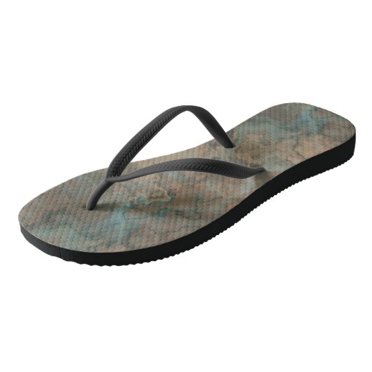 Tongs Résumé Marbré Abricot et Bleu (Incliné)
