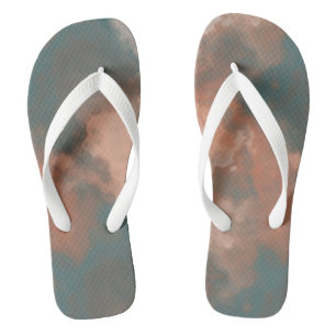 Tongs Résumé Marbré Abricot et Bleu