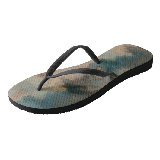 Tongs Résumé Marbré Abricot et Bleu (Incliné)