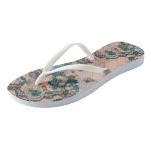 Tongs Résumé Marbré Abricot et Bleu