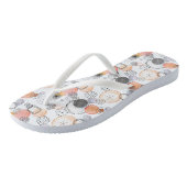 Tongs Résumé moderne Joli Motif Doodle rose (Incliné)