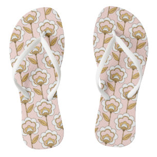 Tongs Retro Jardin rose motif floral