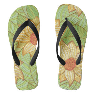 Tongs Rétro motif de magnolia
