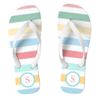 Retro Pastel rayures avec votre Monogramme