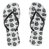 Tongs Retro Tiki Black and White Pattern (Semelle)