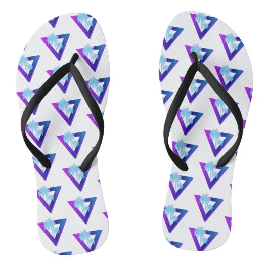 TONGS RETROWAVE SYNTHWAVE PALMIERS TRIANGLE TONGLES (Semelle)