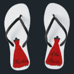 Tongs Robe mariage Thème Mère de la mariée Flip Flops<br><div class="desc">Cette robe Mariage Mère de la mariée conception de mode nuptiale a été créé pour le mariage moderne. Il affiche des accents design épurés et un style contemporain chic.</div>
