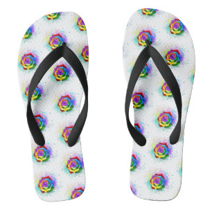 Tongs Rose arc-en-ciel coloré