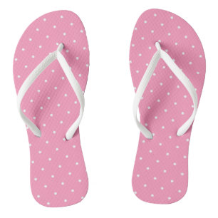 Tongs rose avec points blancs