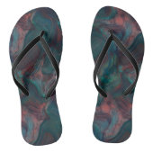 Tongs Rose, Bleu et Turquoise bracelet en marbre Abstrai (Semelle)