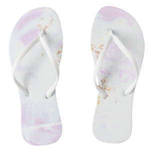 Tongs Rose Et Blanc De La Mer