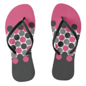 Tongs Rose et Gris Polka Point    (Semelle)
