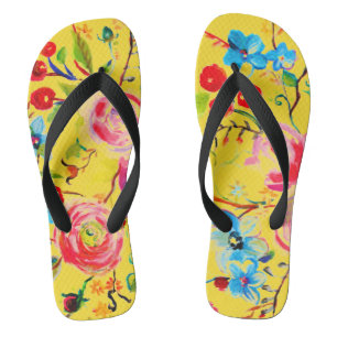 Tongs Rose et jaune cerise