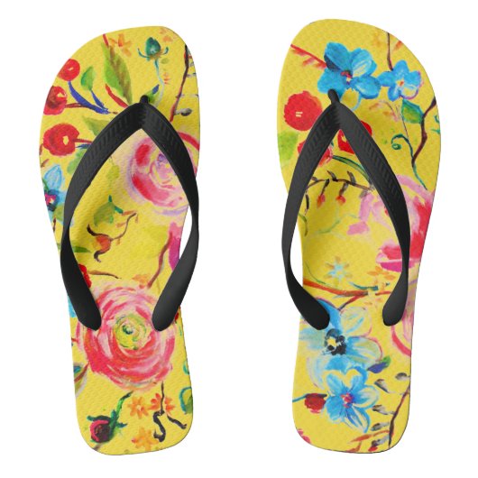Tongs Rose et jaune cerise (Semelle)