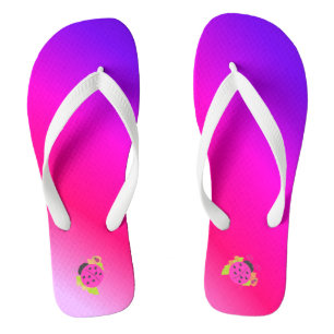 Tongs Rose et violet avec des coccinelles