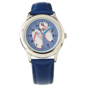Tongs rose été sur Montre pour enfants personnalis