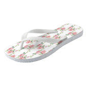 Tongs Rose Florale Rose Chic Usé (Incliné)