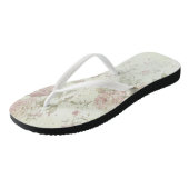 Tongs Rose Florale Rose Shabby Chic (Incliné)