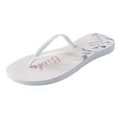 Tongs Rose Gold Dusty Blue Greenery mariée Flip Flops (Incliné)