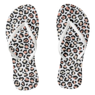 Tongs Rose Gold Imprimé Léopard Chic Féminin
